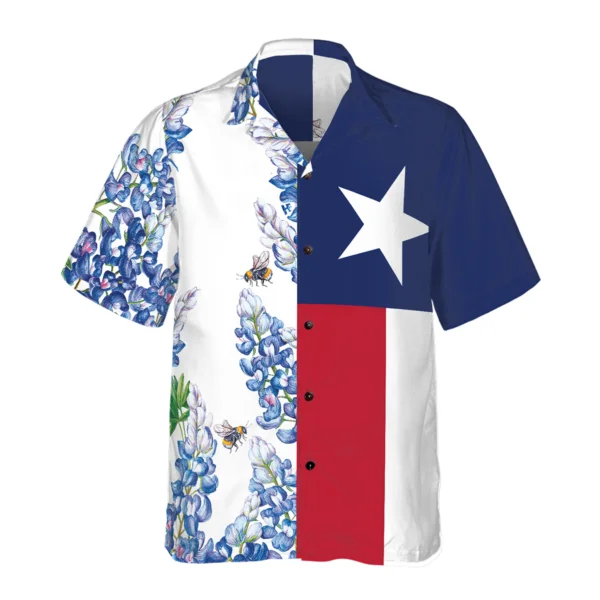 Royal Blue Bluebonnet Texas Hawaiian Shirt