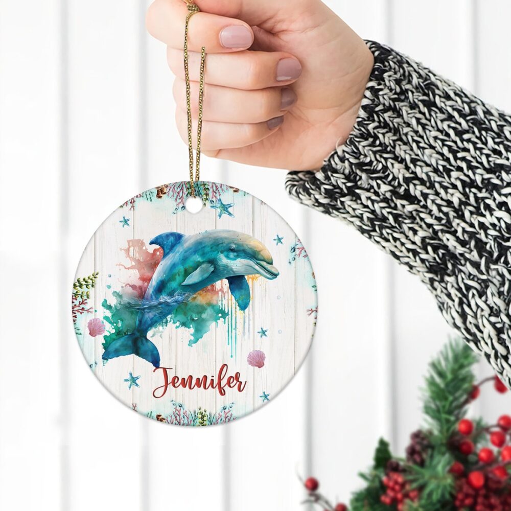 Just A Girl Who Loves Dolphins Custom Name Ornament