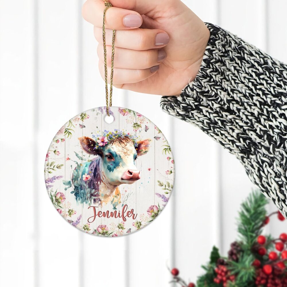 Just A Girl Who loves Cows Custon Name Ornament